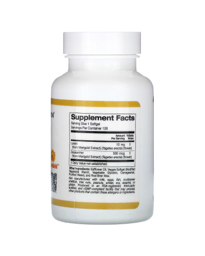 Лютеин с зеаксантином, 10 мг, Lutein with Zeaxanthin, California Gold Nutrition, 120 вегетарианских капсул