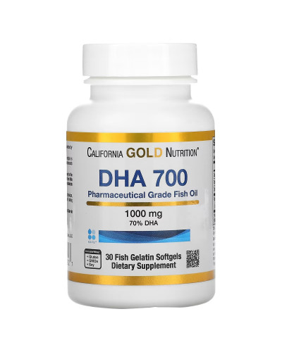 ДГК 700, Риб'ячий жир, 1000 мг, DHA 700 Fish Oil, California Gold Nutrition, 30 желатинових капсул