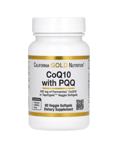 Коензим CoQ10 з PQQ, 100 мг, CoQ10 with PQQ, California Gold Nutrition, 60 вегетаріанських капсул