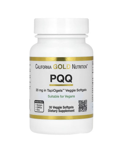 Пірролохінолінхінон PQQ, 20 мг, California Gold Nutrition, 30 вегетаріанських капсул