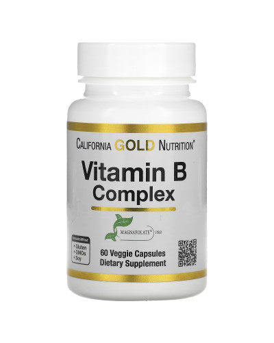 Комплекс вітамінів групи В, Vitamin B Complex, California Gold Nutrition, 60 вегетаріанських капсул