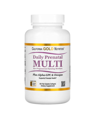 Мультивитамины для беременных, Prenatal MultiVitamin, California Gold Nutrition, 60 желатиновых капсул
