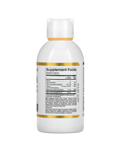 Ліпосомальні вітаміни A D3 E та K2, смак ананасу, Liposomal Vitamin A D3 E & K2, California Gold Nutrition, 250 мл