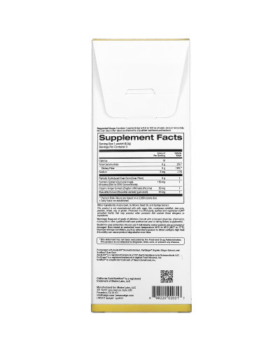 Пребіотична клітковина з куркумою імбиром та босвеллією, Prebiotic Fiber Plus Turmeric Ginger & Boswellia, California Gold Nutrition, 3 стика по 6,3 г