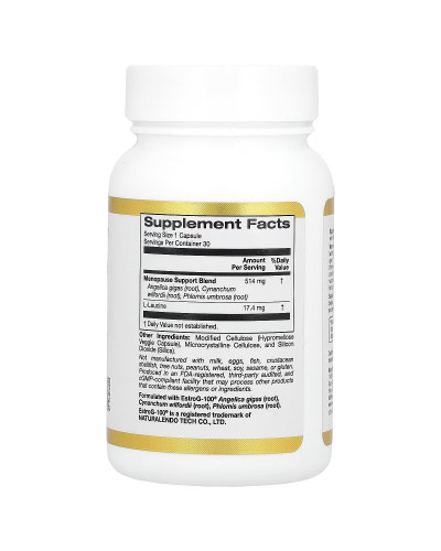 Підтримка під час менопаузи, Menopause Support, California Gold Nutrition, 30 вегетеріанських капсул