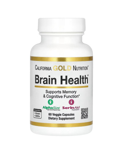 Здоров'я мозку, Brain Health, California Gold Nutrition, 60 вегетаріанських капсул