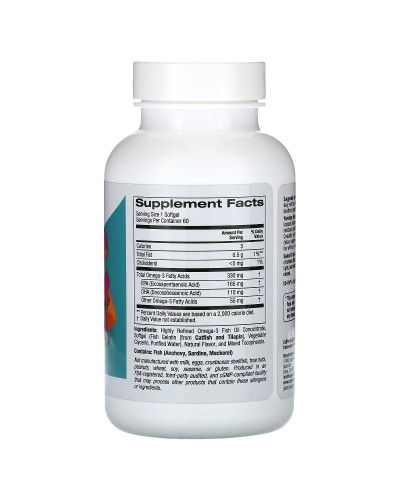 Омега-3 та риб'ячий жир для дітей, смак полуниці, Kid's Omega-3 Fish Oil, California Gold Nutrition, 60 желатинових капсул