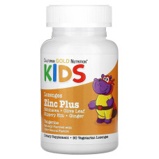 Цинк для детей, вкус мандарина, Zinc Plus Lozenge For Children, California Gold Nutrition, 90 леденцов