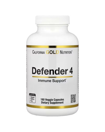 Зміцнення імунітету, Defender 4, California Gold Nutrition, 180 вегетаріанських капсул