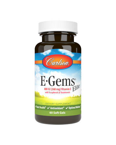 Вітамін E, 400 МО (268 мг), E-Gems Elite, Carlson, 60 желатинових капсул