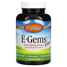 Витамин E, 400 МЕ (268 мг), E-Gems Elite, Carlson, 120 желатиновых капсул