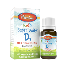 Витамин D3 для Детей в Каплях, 400 МЕ, Kid's Super Daily D3, Carlson, 10.3 мл