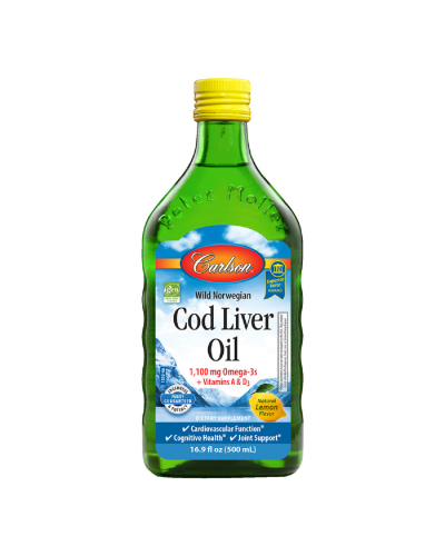 Жир Печінки Дикої Норвезької Тріски, Смак Лимона, Cod Liver Oil, Carlson, 500 мл