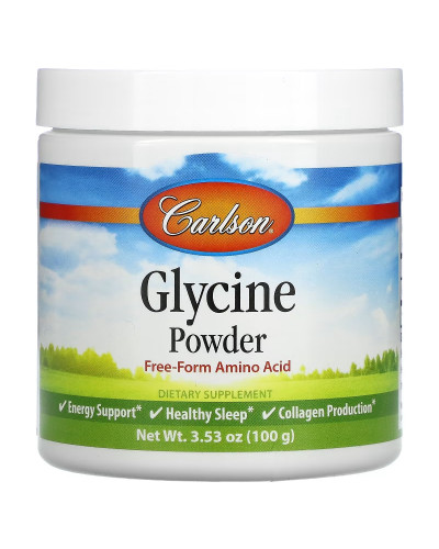 Гліцин у порошку, вільна форма амінокислоти, Glycine Powder, Free Form Amino Acid, Carlson, 100 гр