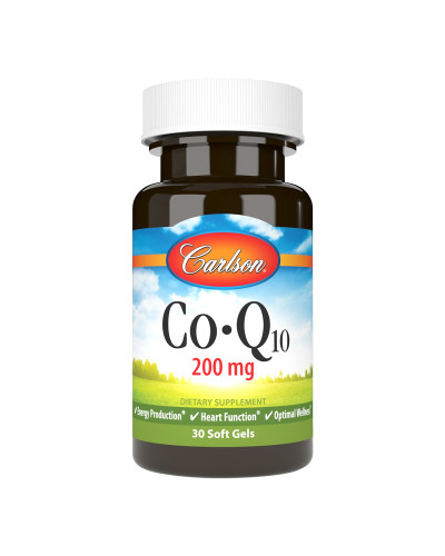 Коензим Q10, 200 мг, CoQ10, Carlson, 30 гелевих капсул