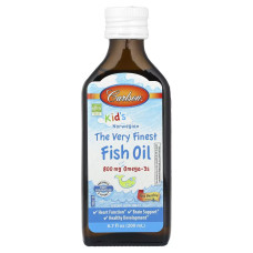 Норвежский рыбий жир для детей, вкус персика, 800 мг, Kid's Norwegian Fish Oil, Carlson, 200 мл