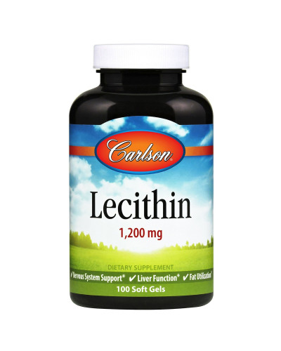 Лецитин, 1200 мг, Lecithin, Carlson, 100 желатиновых капсул