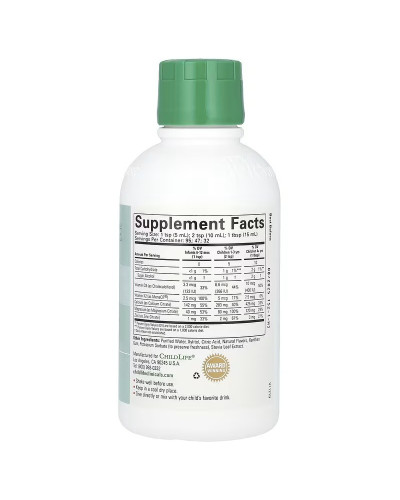 Кальцій та магній з вітамінами D3 та K2, смак апельсину, Liquid Calcium/Magnesium Formula with Vitamin D3 & Vitamin K2, ChildLife Clinicals, 473 мл