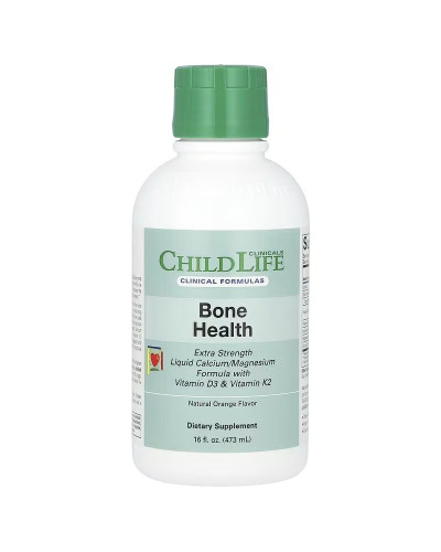 Кальцій та магній з вітамінами D3 та K2, смак апельсину, Liquid Calcium/Magnesium Formula with Vitamin D3 & Vitamin K2, ChildLife Clinicals, 473 мл
