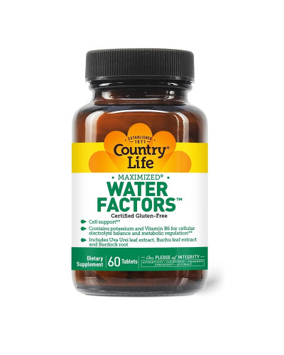 Баланс жидкости, Water Factors, Country Life, 60 таблеток