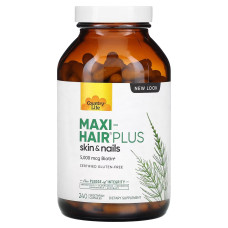 Комплекс для Роста и Укрепления Волос, 5000 мкг, Maxi-Hair Plus, Country Life, 240 вегетарианских капсул
