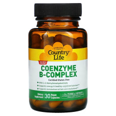Коэнзим В-Комплекса, Coenzyme B-Complex, Country Life, 30 вегетарианских капсул