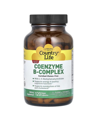 Комплекс вітамінів групи В, Coenzyme B-Complex, Country Life, 120 вегетаріанських капсул