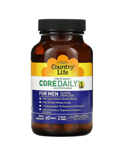 Мультивітаміни для Чоловіків, Core Daily-1 for Men, Country Life, 60 таблеток