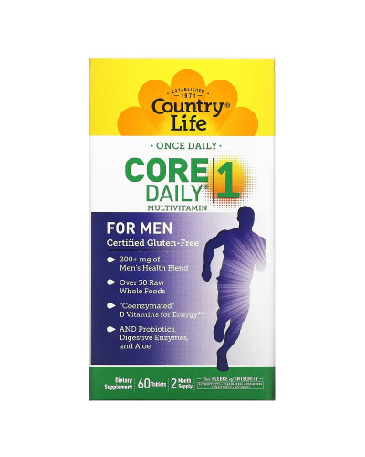 Мультивітаміни для Чоловіків, Core Daily-1 for Men, Country Life, 60 таблеток