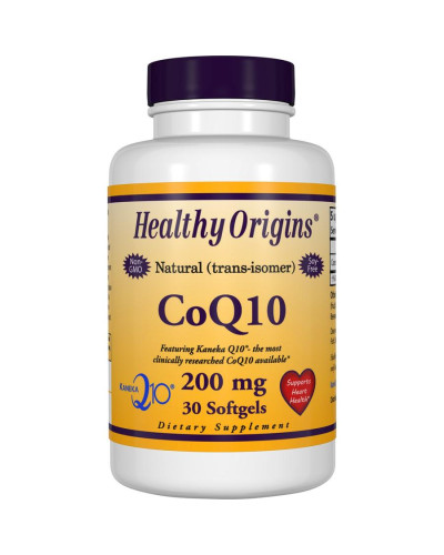 Коензим Q10, Kaneka (COQ10), Healthy Origins, 200 мг, 30 желатинових капсул