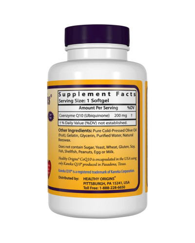 Коензим Q10, Kaneka (COQ10), Healthy Origins, 200 мг, 30 желатинових капсул