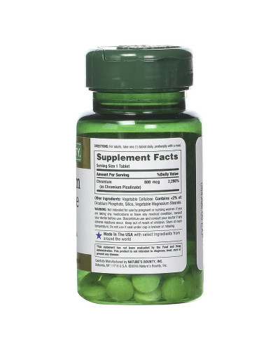 Хром Пиколинат Мега, 800 мкг, Chromium Picolinate Mega, Nature's Bounty, 50 таблеток