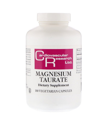 Таурат магнію, Magnesium Taurate, Cardiovascular Research, 180 вегетаріанських капсул