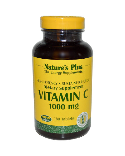 Вітамін С Повільного Вивільнення, Natures Plus, 1000 мг, 180 Таблеток