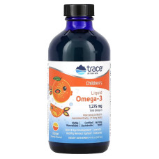 Омега-3 для детей, 1275 мг, вкус апельсина, Children's Liquid Omega-3, Trace Minerals, 237 мл