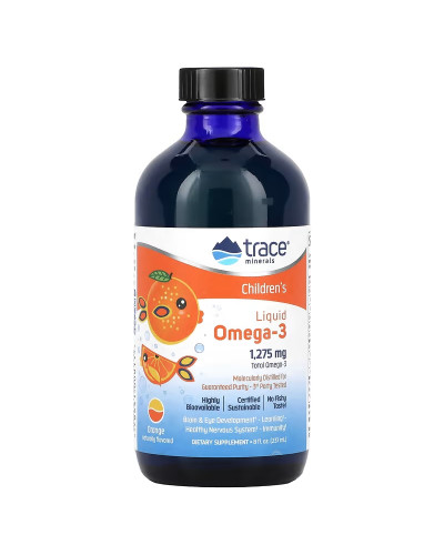 Омега-3 для дітей, 1275 мг, смак апельсину, Children's Liquid Omega-3, Trace Minerals, 237 мл