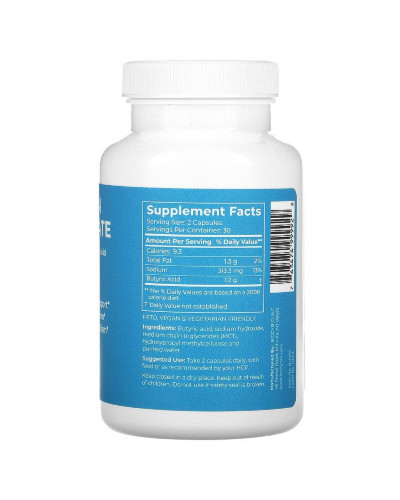 Бутират натрия, Sodium Butyrate, BodyBio, 60 капсул