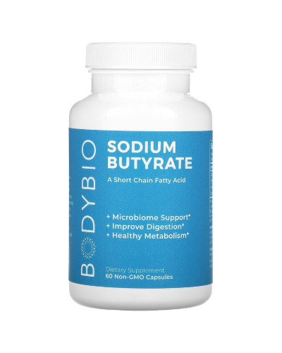 Бутират натрия, Sodium Butyrate, BodyBio, 60 капсул