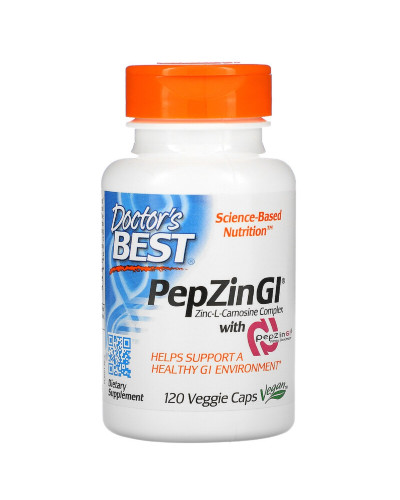 Цинк Карнозін Комплекс, PepZin, Doctor's Best, 120 вегетаріанських капсул