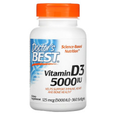Витамин D3 5000IU, Doctor's Best, 360 желатиновых капсул
