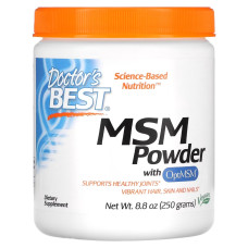МСМ в порошке, Метилсульфонилметан, MSM Powder with OptiMSM, Doctor's Best, 250 гр