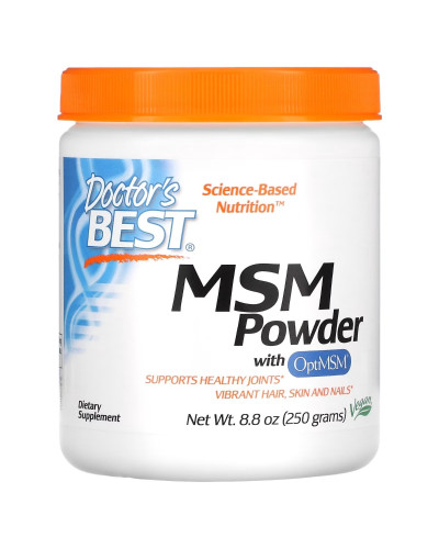 МСМ в порошку, Метилсульфонілметан, MSM Powder with OptiMSM, Doctor's Best, 250 гр