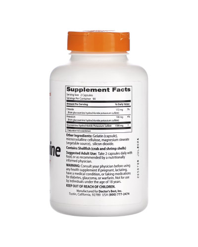 Глюкозамін Сульфат, 750 мг, Glucosamine Sulfate, Doctor's Best, 180 капсул