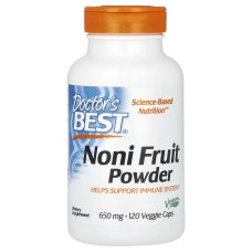 Нони в порошке, 1300 мг, Noni Fruit Powder, Doctor's Best, 120 вегетарианских капсул