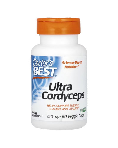 Кордіцепс, 750 мг, Ultra Cordyceps, Doctor's Best, 60 вегетаріанських капсул