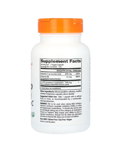 5-HTP (Гидрокситриптофан) с витаминами B6 и C, 5-HTP with Vitamins B6&C, Doctor's Best, 120 вегетарианских капсул