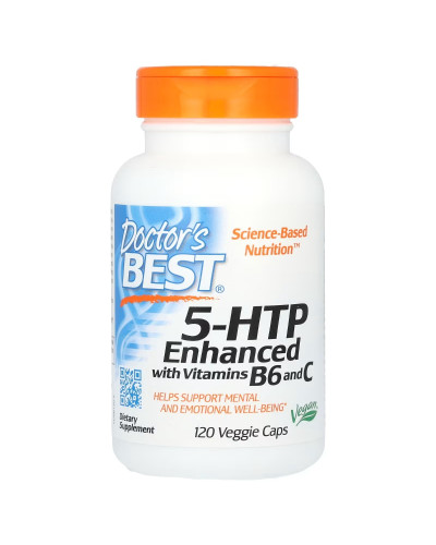 5-HTP (Гидрокситриптофан) с витаминами B6 и C, 5-HTP with Vitamins B6&C, Doctor's Best, 120 вегетарианских капсул