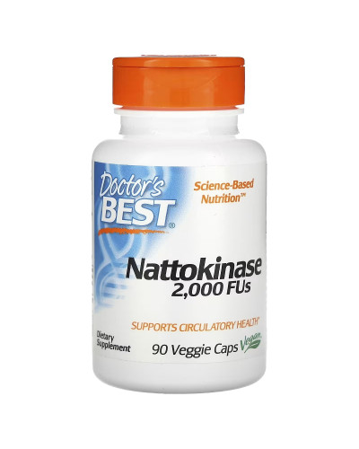Наттокіназа, 2000 FU, Nattokinase, Doctor's Best, 90 вегетаріанських капсул