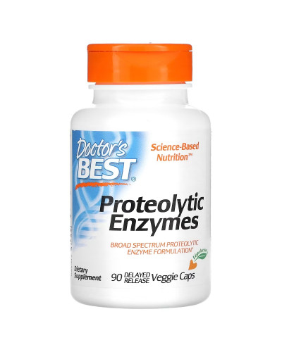 Ферменти протеолітичні відстроченого вивільнення, Proteolytic Enzymes, Doctor's Best, 90 вегетаріанських капсул
