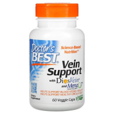 Поддержка вен, Vein Support with DiosVein and MenaQ7, Doctor's Best, 60 вегетарианских капсул